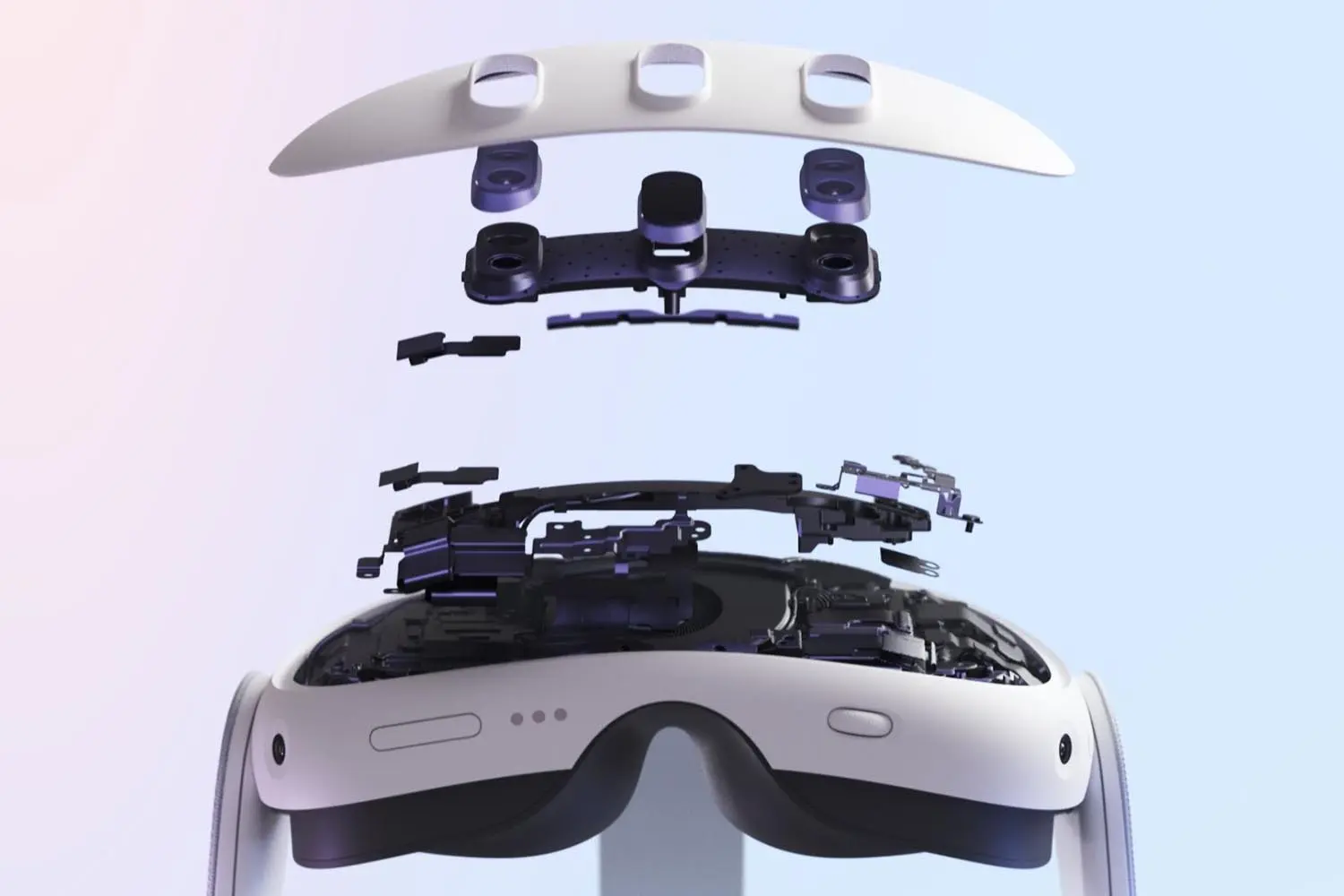 Meta Quest 3 headset with pancake lenses, 2064x2208 per eye resolution, Snapdragon XR2 Gen 2
