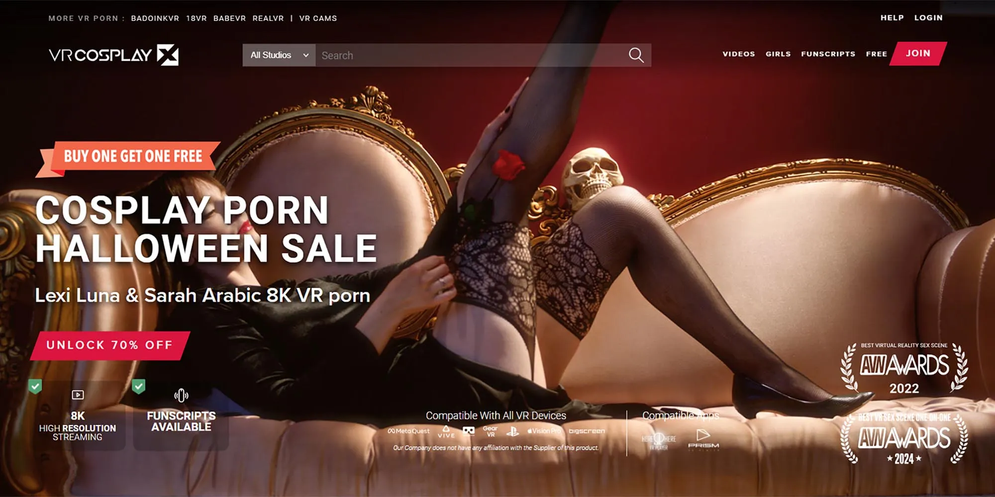 VR Cosplay X home page